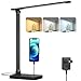 Produktbild Lepro Schreibtischlampe, LED Tischlampe Dimmbar, Nachttischlampe 750LM 3 Farben und 5 Helligkeitsstufen, Tageslichtlampe, Tischleuchte, Schreibtisch Lampe für Kinder, Büro, Kunststoff, Schwarz