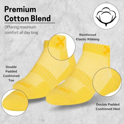 Image of Odd Sox - Basix Heather Athletic Ankle Socks - Performance Comfort Cotton Cushioned Breathable Arch Support - Unisex Sizing