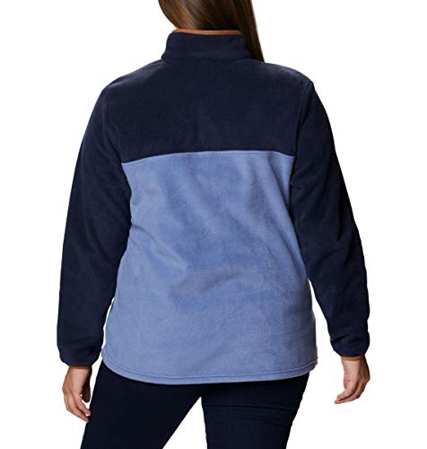 Image of Columbia Womens Benton Springs Half Snap II Pull Over Fleece Jacket, Dark Stone /Canoe /Vintage Blue, 3X