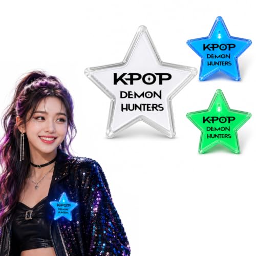 Image of Wanna Party Korean Pop Inspired LED Light-Up Star Badge | Flashing Glow Badge for Kids and Adults | Birthday Party, Concert, Dance Event, Costume, Return Gift & Party Favour - 1PC
