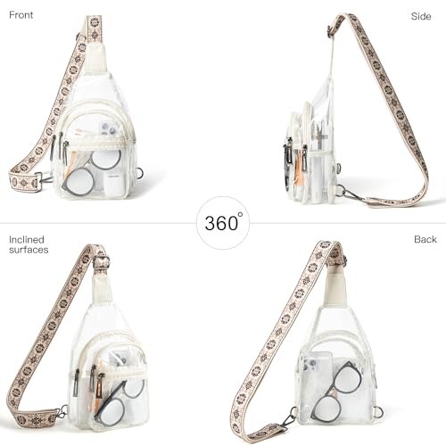 Leresas Clear Bag for Women Men Stadium Approved Sling Backpack Purse Crossbody Fanny Pack Stadium Events Concert Beige by Leresas - Used condition - Image 8