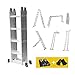 Produktbild Dripex Leiter Mehrzweckleiter KlappleiterrobustStehleiter Gerüstplattform Doppelleiter Merhzweck Anlegeleiter Klappleiter Aluleiter Haushaltsleiter Tragfähigkeit bis 150kg(4x4 Stufen. 4,7 mete)