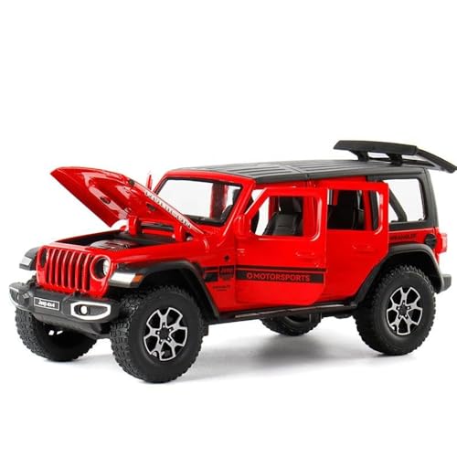 Image of 1:24 Scale Wrangler Rubicon Toy Car for Kids Collection Diecast Metal Model Car Pull Back Openable Door with Light and Sound