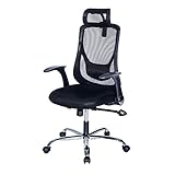 (OSJ)オフィスチェア パソコンチェア 145度 ロッキング固定機能 腰サポートクッション (ブラック)可動肘 静音PUキャスター