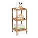 Relaxdays Scaffale da Bagno in Legno di Noce, HLP: 79 x 36 x 36 cm, 3 Ripiani, Mobiletto Salvaspazio Cucina, Naturale, 1 pz