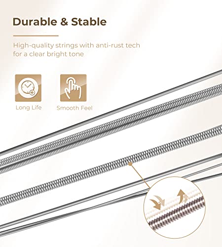Image of Vangoa Banjo Strings, Vacuum-sealed Packaging Duable Banjo Strings 5 String Set, 70 /30 Bronze Stainless Steel, Medium 9-26