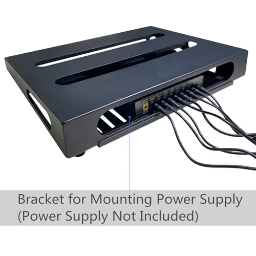 GOKKO Guitar Pedal Board 13.8\" x 11\" Guitar Pedalboard with Gig Bag and Mounting Tape (Build-in Power Supply Bracket) - Thumbnail 5