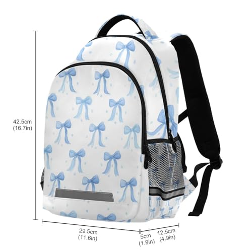 Kcldeci Blue Bows Kids Backpack for Girls Boys Middle-School Backpacks Elementary Bookbags School Book Bag Travel Bag3
