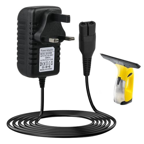 Image of 5.5V 600mA Charger for Karcher Window Vac Cleaner WV1, WV2, WV 2/ WV5 Premium (2nd Gen.）WV51 WV55 WV55R WV60 WV60/ WV70 Plus WV75 WV75 Plus, 1.5M Replacement Charger Cable Power Supply