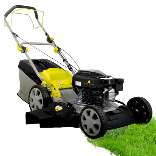 Avilia Cortacésped de explosión autopropulsado con Corte de 51 cm, Bolsa de Recogida de 65 l, cortacésped con tracción Trasera, Corte con Descarga Trasera y Lateral, 8 Alturas de Corte, 4 kW, 5,4 HP,
