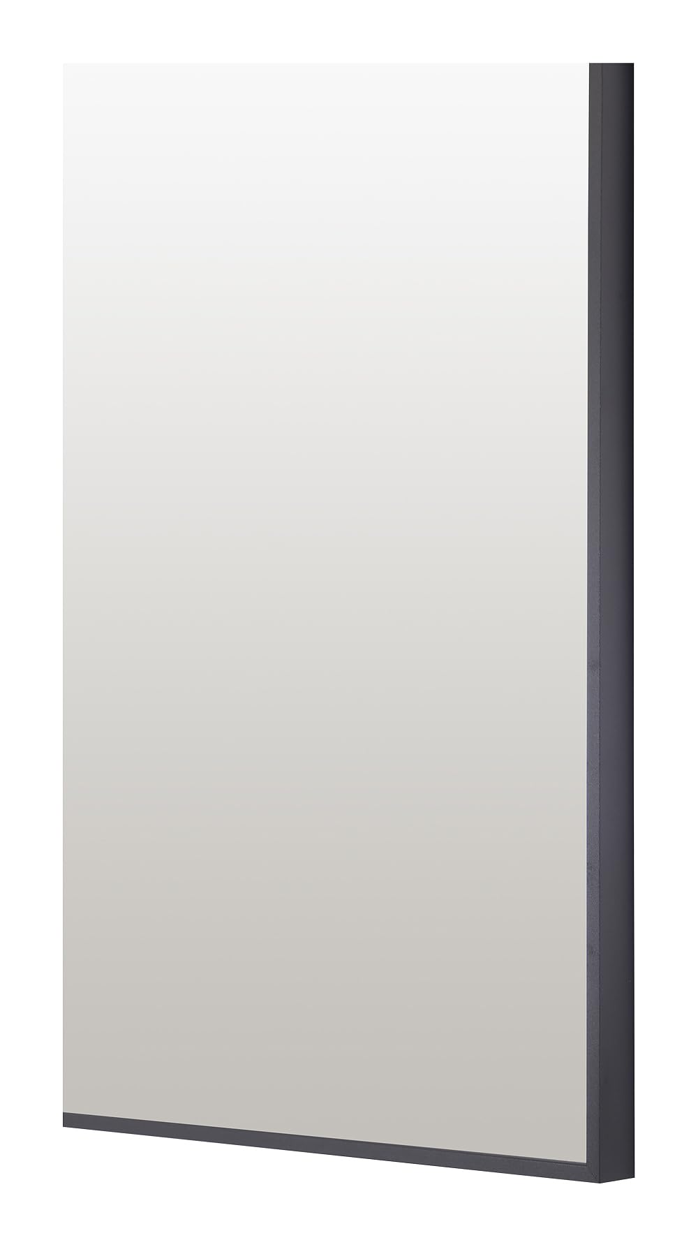 Select Mirrors Liberty - Espejo de tocador grande arqueado con marco fino de aluminio, 80 x 85 cm, color negro, moderno para baño