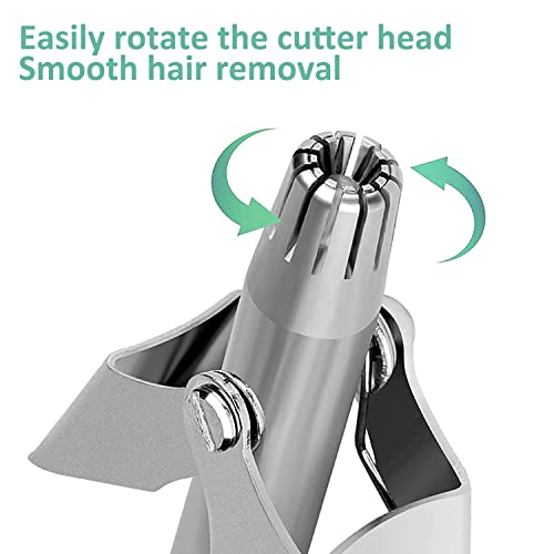 Micpang Nose Hair Trimmer For Men & Women Manual Stainless Steel Painless Professional Rotary Hair Clipper Washable Ear Hair Cutter With Brush & Travel Case #TOP3