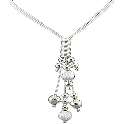 New Fashion Jewelry Classic Drop Ball 925 Pendant Women Jewelry Solid Silver Necklace + velvet pouch Cover
