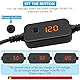 USB C Stecker auf 12V Auto Zigarettenanzünder Buchse Adapter Kabel Konverter mit Voltmeter Anzeige, Einstellbare Spannung 5V/9V/12V, Geeignet für Auto Ladegerät, GPS, Dash Cam