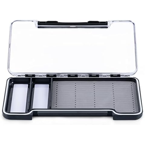 UNYLE Fly Boxes For Fly Fishing Jig Box: Waterproof Large Fly Fishing Box Easy Grip Foam Jig Fly Fishing Tackle Box 7.4 * 4.1 * 0.7 Inch Type B with 2 Magnetic Compartment Cover