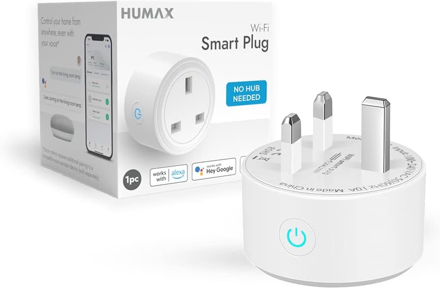 HUMAXWi-Fi Smart Plug compatible with Alexa, Google Home, IFTTT with App Control, Energy Monitoring and Timer - No Hub Needed