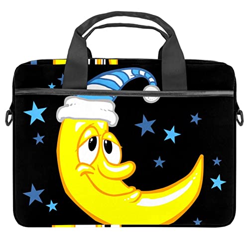 Funda bandolera para portátil de 14 pulgadas con diseño de Pascua y dibujos de luna de 28x36.8 cm