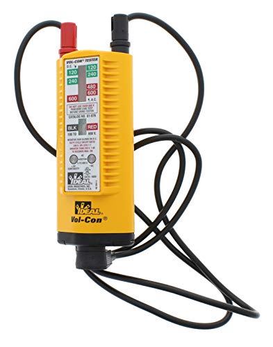 IDEAL Electrical 61-076 Vol-Con Solenoid Voltage Tester with Vibration Mode, AC/DC Voltage Level Testing, CATIII for 600v, Yellow - Thumbnail 2