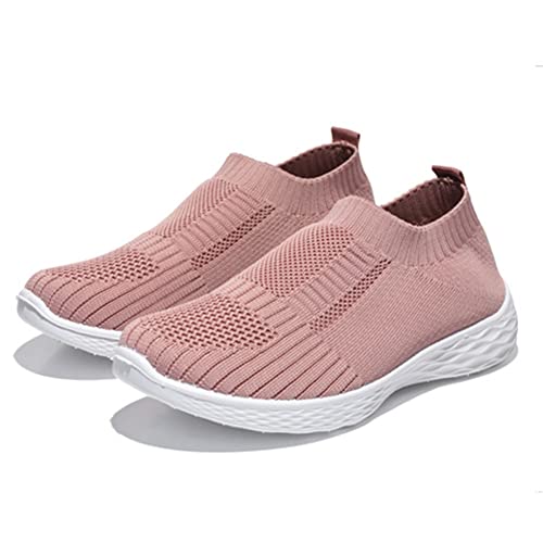GUOIOOI Neue Turnschuhe für Damen 2022 Casual Sneakers Walking Sportschuhe Fliegen Sie gewebte atmungsaktive Komfort-Mesh-Wanderschuhe Solid Concise Solid Tennis Sneakers Stillschuhe Cover