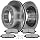 SCITOO Rear Brake Rotors and Pads Kit (Rear 2 Rotors + 4 Pads)