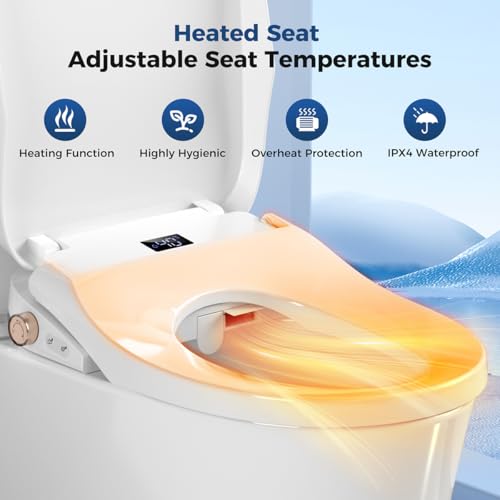 Image of GAICOM Bidet Toilet Seat Elongated, Electric Smart Heated Toilet Seat, Feminine & Front Rear Wash, Instant Warm Water & Dryer, Self-Clean Nozzle, Soft Closed Lid, Wireless Remote