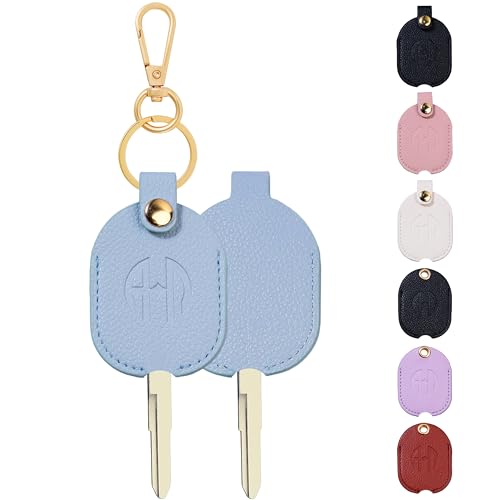Image of Leather Keys Sleeve for Broken Car Key Loop Replacement - Cute Keychain Cover - Protector, Holder for Men & Women