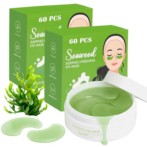 Belluxe 2 Pack Seaweed Eye Mask – 60 Pairs, 120pcs | Hydrating & Soothing Under Eye Patches for Dark Circles & Puffiness, Refreshing Under Eye Mask for Tired Skin