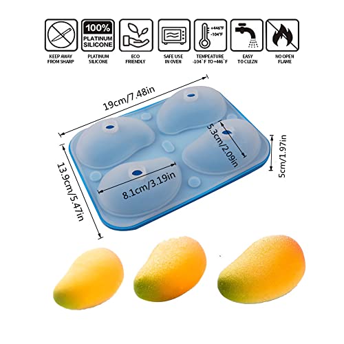 Molde de silicón 3D para hornear forma mango miniatura 3