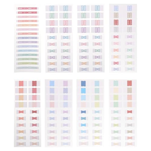 lurrose 袋自己粘着式ページタブ 付箋ステッカー 薄型軽量持ち運び便利 目印やブックマークに 勉強や仕事の整理に役立スティッキーメモパ