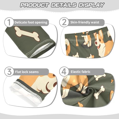 Toddler Girls Leggings Printed Yoga Pants Leggings Cute Corgi Bones for Kids3