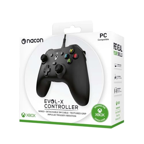 Manette filaire EVOL-X Nacon pour Xbox Series X/S, compatible PC avec un câble détachable de 3 mètres