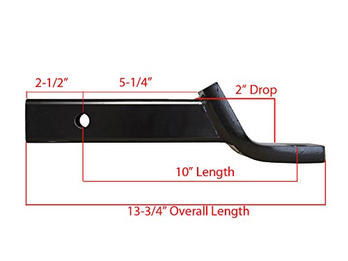 Class III, IV Ball Mount Assembly (UB-210-BP) - Made in U.S.A. Fits 2-in Receiver, 8,500 lbs, 2-Inch Drop, Black