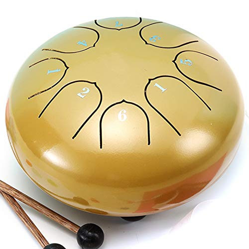 Maglio Incluso Rilassamento Steel Tongue Drum 6 Pollici - Tamburo A 8 Note Con Maglio Per Meditazione E Musicoterapia Strumento Percussione Acciaio - 11
