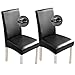 Produktbild Bestenrose Stuhlhussen 2er/1er PU Leder Stuhlbezug wasserdichte Stretch Esszimmer Stuhlüberzug Stretch Stuhl Husse Universell Stuhlhussen Haus Büro Restaurant (2-Stück, Schwarz)