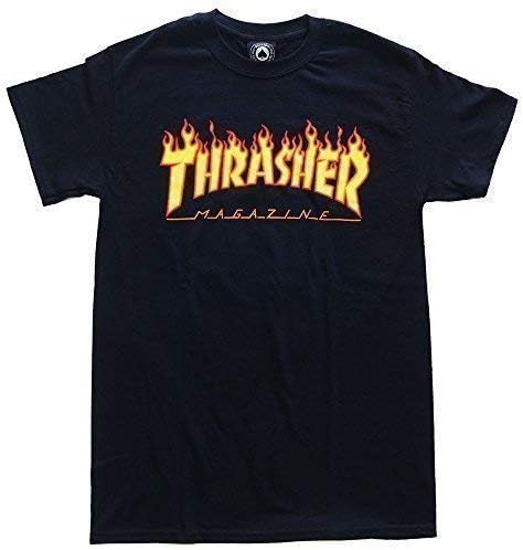 Amazon スラッシャー Thrasher Flame Logo Tシャツ Tシャツ カットソー 通販