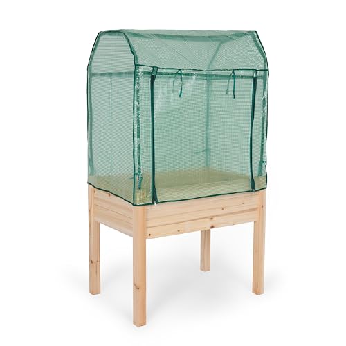 Backyard Expressions 36"x24" Elevated Garden Bed with Greenhouse Cover – Raised Wooden Planter Box with Legs, Mini Outdoor Greenhouse, 66" Tall - Image 3