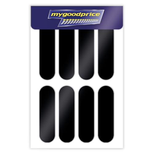 8 Bandes adhésives réfléchissantes pour signalisation sur casque 8x2 cm Noir Réfléchissant
