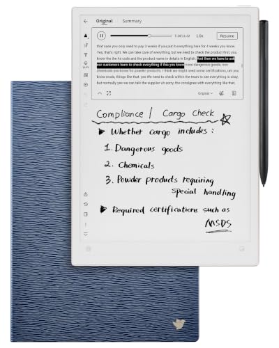 iflytek AINOTE 2 Bundle with Deep Navy Folio Case, 10.65' E-Ink Tablet, AI Note Taking Digital Notebook for Meeting, Voice-to-Text, 18-Language Transcription, Handwritten-to-Text, Ultra-Thin 4.2mm