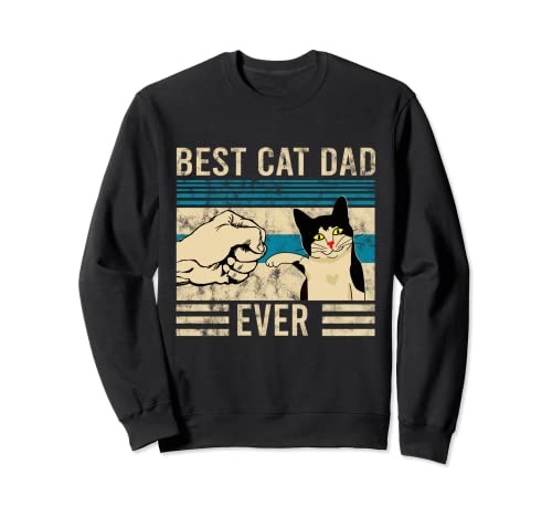 Vintage Best Cat Dad Ever Bump Kitten Love Sweatshirt