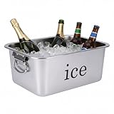 14L Ice Bucket for Freezer,Stainless Steel Ice Cube Bin with Handle,Large Capacity Ice Container Champagne Bucket Carry Drink Storage Cooler,Halloween Ice Buckets for Parties
