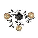 Lucande Deckenlampe 'Evory' in Gold/Messing aus Metall u.a. für Wohnzimmer & Esszimmer (3 flammig, G9) - Florentiner Deckenleuchte, Lampe, Wohnzimmerlampe