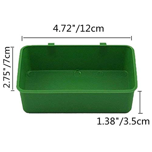 Wontee Bird Seed Food Feeding Cups Plastic Hanging Bowl for Poultry Parrot Pigeon Parakeet Budgie Cage (4.72inch) - Thumbnail 2