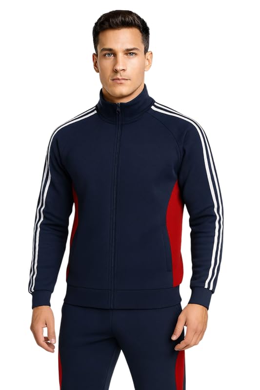 Men’s Tracksuit Pajama Set – Full Sleeve Jacket with Matching Track Pants (Blue,Multisize)-image-26