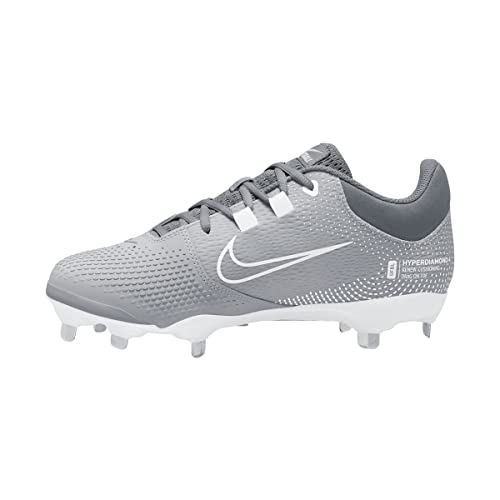 Image of Nike Hyperdiamond 4 Pro Metal Softball Cleats Gray | White Size 11 Medium