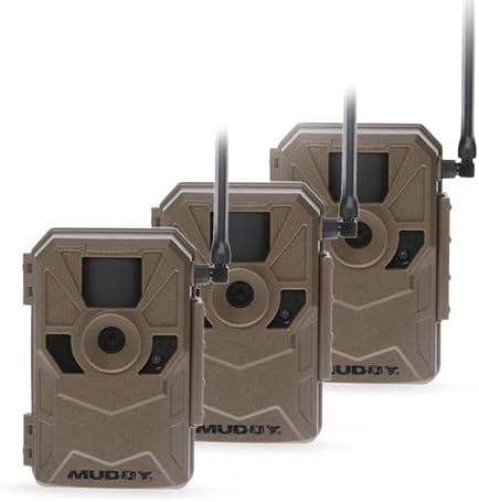 MUDDY Merge 3-Pack Cellular Trail Cameras – 26MP, LTE Dual SIM, Color Night Vision, App Control – Includes 3 Cameras for Ultimate Coverage