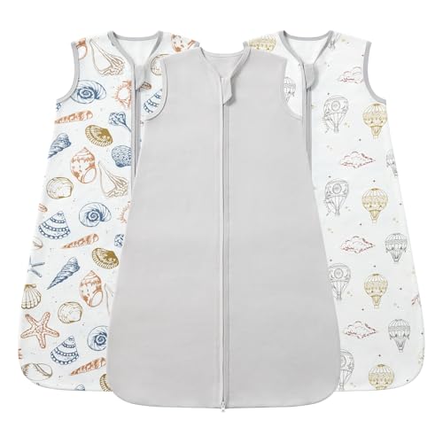 Image of Baby Sleep Sack 18-24 Months, 3 Pack 0.5 Tog Sleeping Sack 100% Cotton Supersoft Thermostatic Toddler Sleeping Bag for Babies Infant, 2-Way Zipper Baby Wearable Blanket for Summer