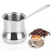 Türkische Kaffeekanne 500ml, Arabische Kaffee Pot Mokkakanne 18/10 Edelstahl, Griechische Kaffeekanne Türkische Griechisch Arabische Kaffeekannes, Türkischer Kaffeekocher für Milchbutter Honig
