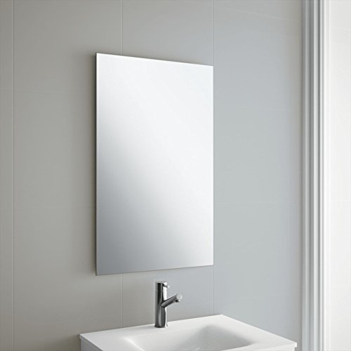 Reflex Sales & Marketing Ltd. 45 x 30cm Plain Frameless Bathroom Rectangle Mirror with Wall Fixings