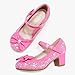 LAURMOSA Girls Dress Shoes Pink Toddler High Heels for Girls Princess Shoes Sparkle Kids Fancy Heels Size 4 with Bow Toddler Princess Dress up Pumps Wedding Party(L1036SeFuchsia 4)