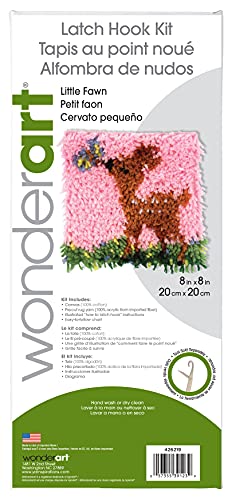 Image of Wonderart Little Fawn Latch Hook Kit, 8 inch X 8 inch, Little Fawn 8 X 8